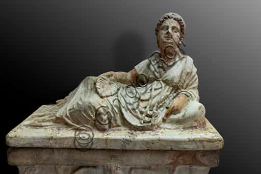 Etruscan Terracotta Cinerary Urn at the Faina Museum, Orvieto