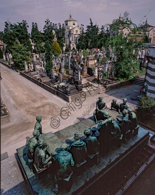 View of the Monumental Cemetery in Milan from the Campari Aedicule