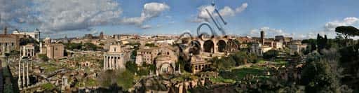 180-Degree Orbicular Panoramic View of the Roman Forum from the Palatine Hill