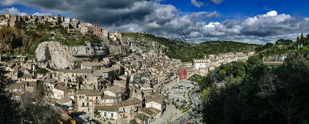 View of Modica: Panorama of the Baroque Town in Sicily