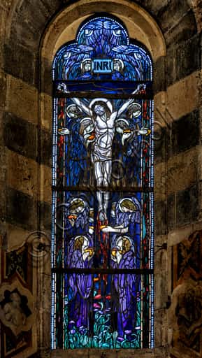 The Crucifixion Stained Glass Window in the Chapel of the Corporale, Orvieto Cathedral