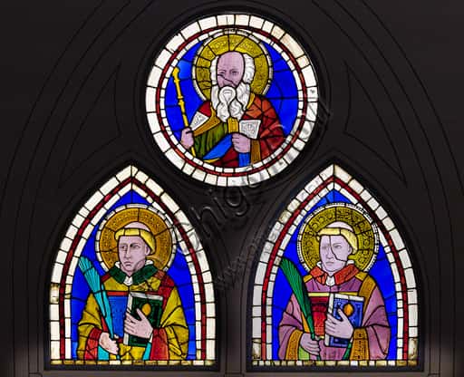 Stained Glass Panel by Giotto: Aaron and Deacon Saints in Florence