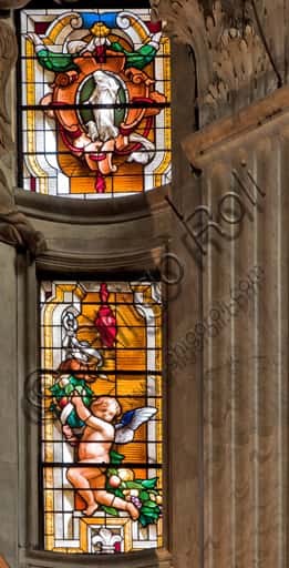Stained Glass Window Featuring a Putto in the Senarega Chapel, Genoa