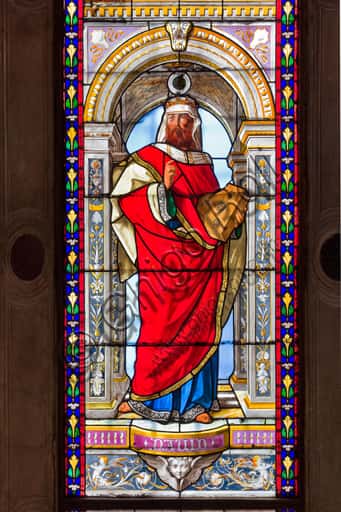 King David Stained Glass in the Chapel of St. John the Baptist, Genoa Cathedral