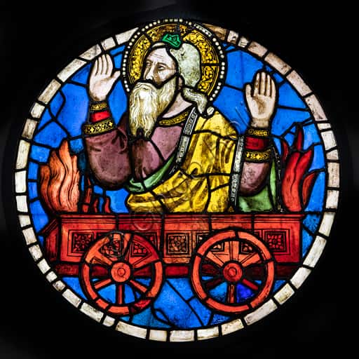 Elijah on the Fiery Chariot Stained Glass by Taddeo Gaddi in Florence