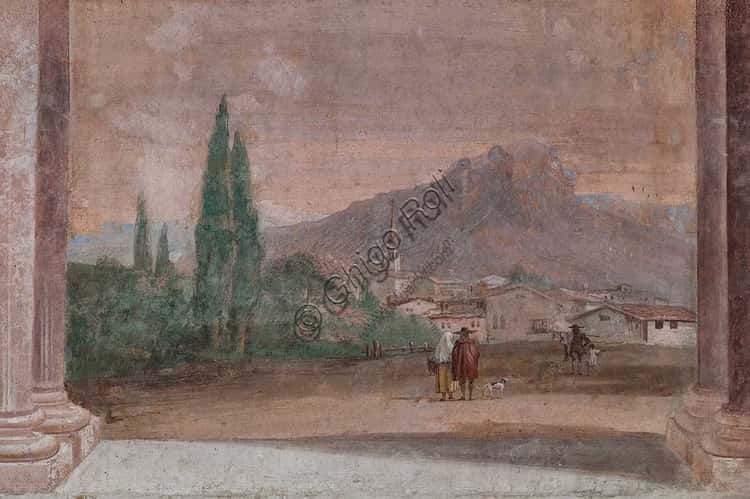 Tiepolo Fresco: Cupid Flying over Venetian Landscape at Villa Valmarana