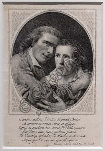 Antonio Canova e Giovanni Martino De Boni: Incisione di Vincenzo Giaconi (1796)
