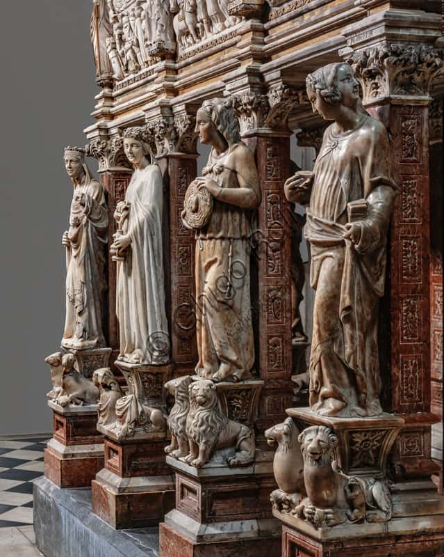 Cardinal Virtues: Marble Statues in the Ark of St. Peter Martyr, Milan