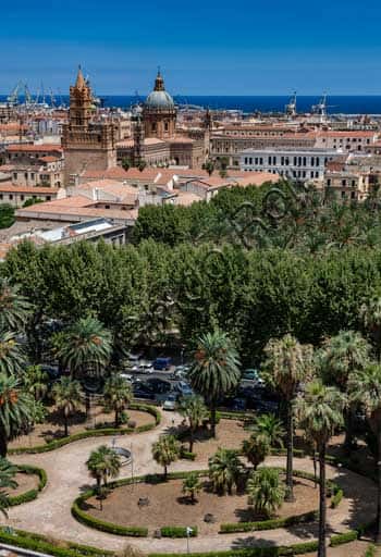 Panoramic View of Palermo: The Cathedral from Porta Nuova Tower