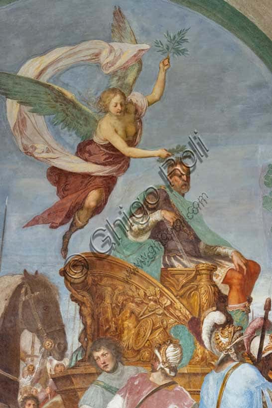 Affresco del Volterrano: Vittoria Alata incorona Cosimo I a Siena