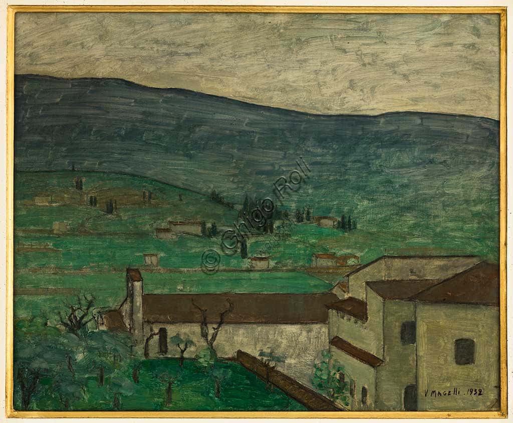 Paesaggio Aretino di Vittorio Magelli (1932): Analisi del Dipinto a Olio