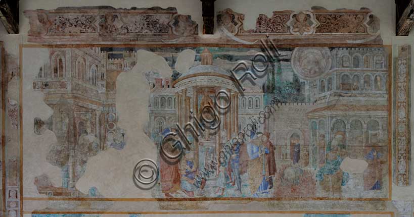 Abramo e gli Adoratori di Belo, affresco di Benozzo Gozzoli, Camposanto di Pisa