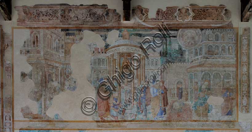 Abramo e gli Adoratori di Belo, affresco di Benozzo Gozzoli, Camposanto di Pisa