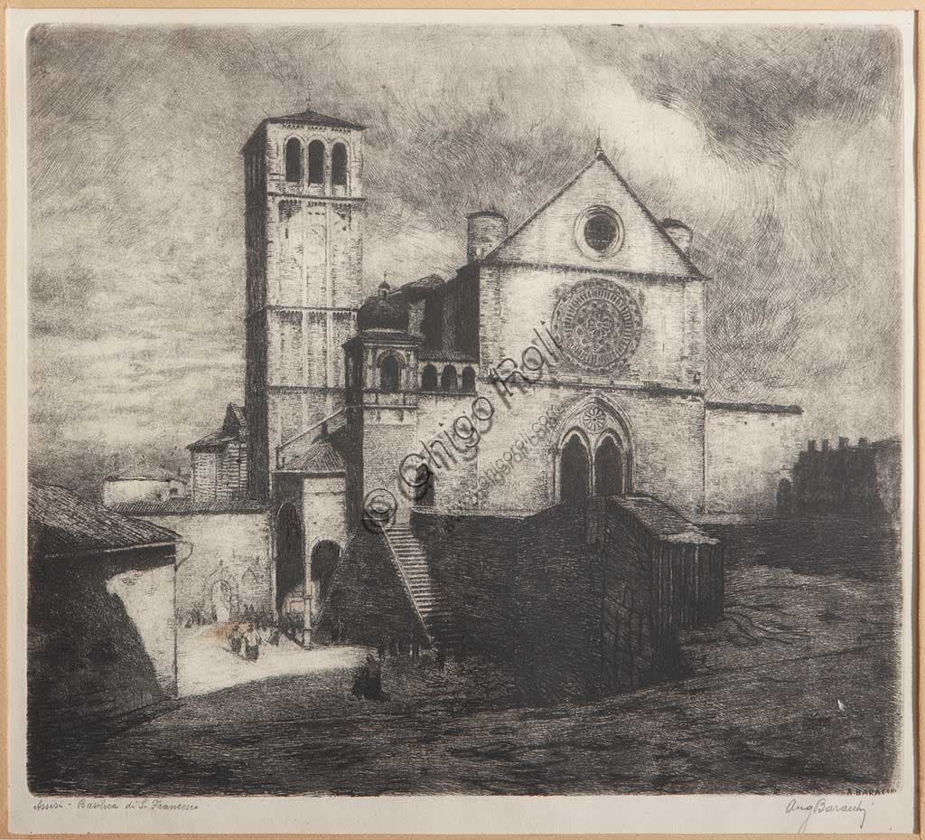 Acquaforte di Augusto Baracchi della Basilica di San Francesco ad Assisi, Collezione Assicoop - Unipol