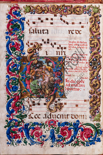 Adorazione dei Magi miniatura Liberale da Verona - Corale 19.4 Libreria Piccolomini Duomo Siena