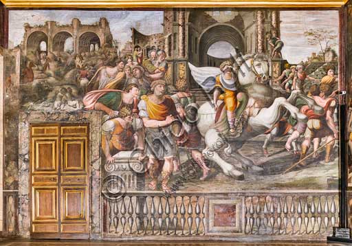 Affresco Alessandro Magno che addomestica Bucefalo, Sodoma, Villa Farnesina Roma