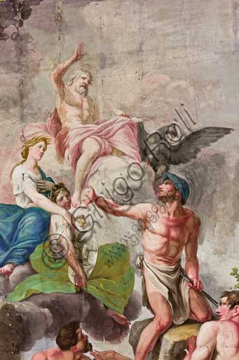 Particolare affresco Apoteosi del lavoro Sala Rossa Palazzo dei Normanni Palermo