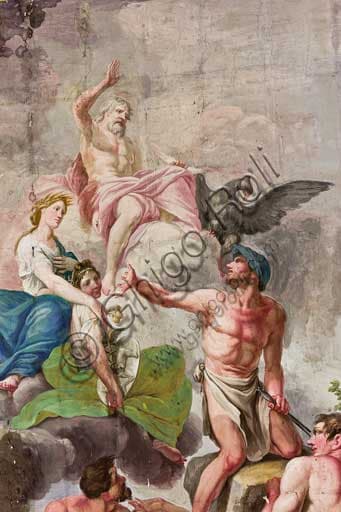 Particolare affresco Apoteosi del lavoro Sala Rossa Palazzo dei Normanni Palermo