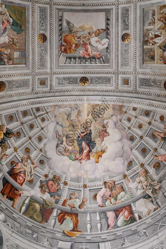 Affresco abside Duomo Verona: Assunzione di Maria di Francesco Torbido su disegno Giulio Romano