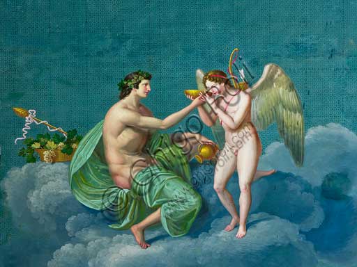 Affresco Bacco e Cupido di Giuseppe Patania nella Sala Pompeiana, Palazzo dei Normanni, Palermo