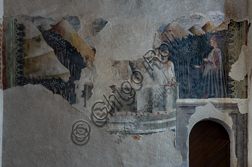 Particolare affresco Bagno della Fontana, Camera Pinta, Rocca Albornoz Spoleto