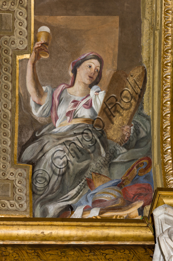 Affresco raffigurante la Fede di Giovanni Andrea Carlone, volta della Cappella Senarega, Duomo di Genova