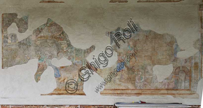 Affresco Giovinezza e Sacrificio di Isacco di Benozzo Gozzoli nel Camposanto Monumentale di Pisa