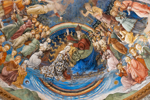 Affresco dell'Incoronazione di Maria di Filippo Lippi nel Duomo di Spoleto, dettaglio del catino absidale
