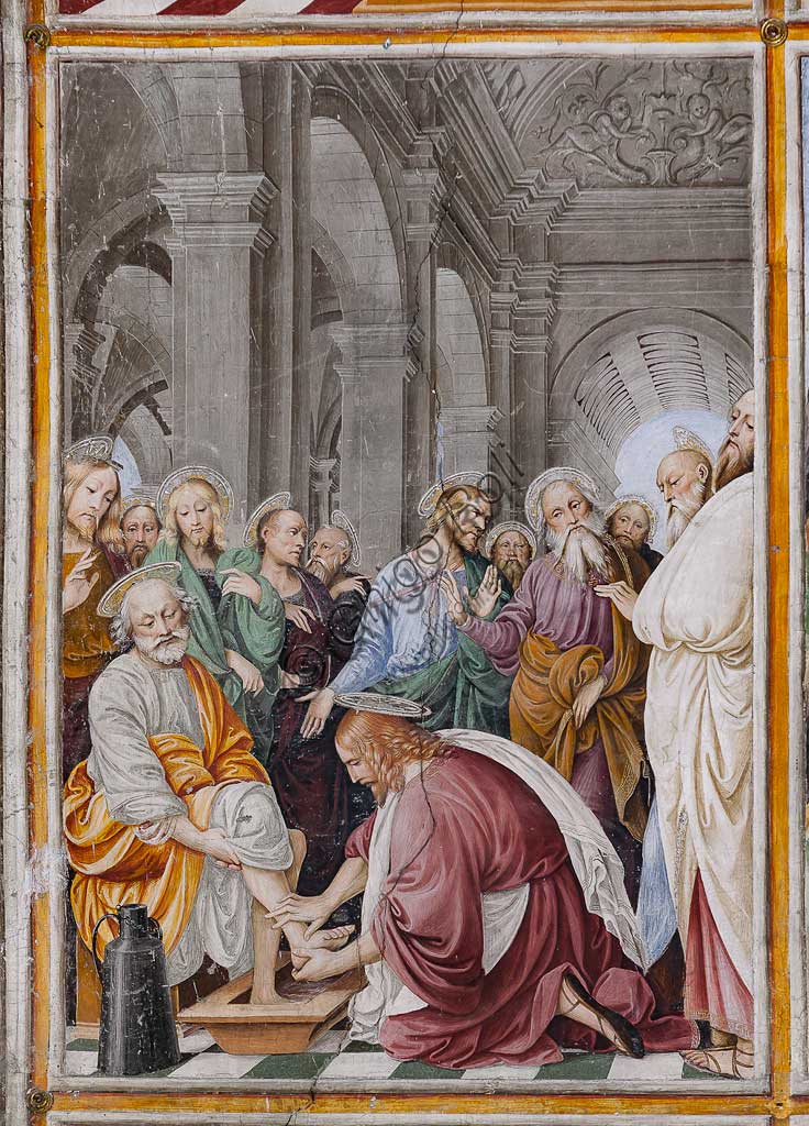 Parte dell'affresco Lavanda dei Piedi di Gaudenzio Ferrari, Chiesa di Santa Maria delle Grazie Varallo Sesia