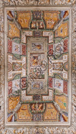 Affresco del soffitto con Pier Maria Rossi che riceve l'onorificenza dell'Ordine di San Michele, Sala delle Gesta Rossiane, Rocca dei Rossi