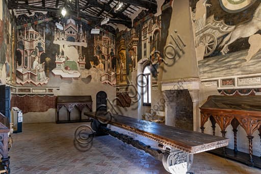 Affresco della Sala delle Arti Liberali e dei Pianeti di Palazzo Trinci, Foligno, opera di Gentile da Fabriano