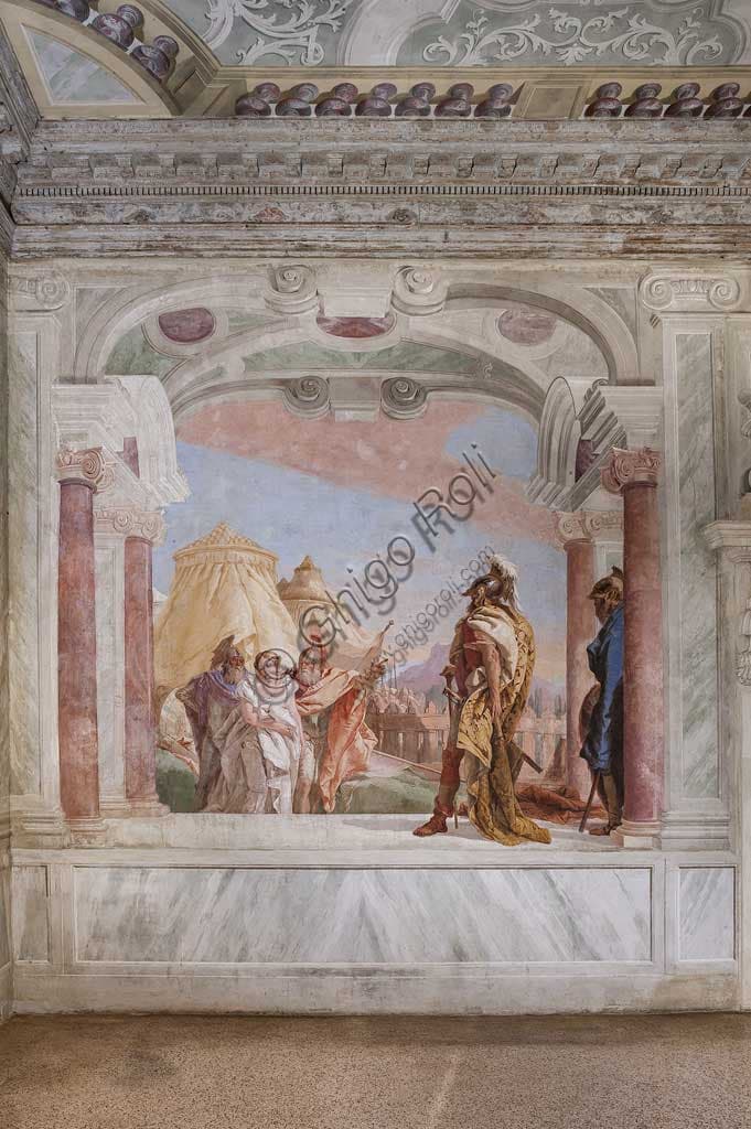 Tiepolo fresco, Villa Valmarana ai Nani Vicenza Italy: Briseis is led to Agamemnon, scene from the Iliad