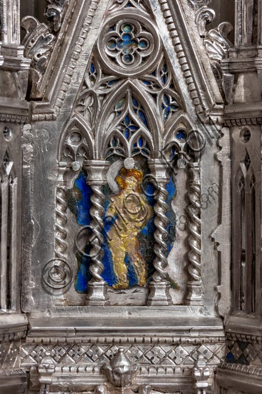 Altare d'argento Tesoro di San Giovanni, Museo Opera del Duomo Firenze, particolare placchetta smaltata