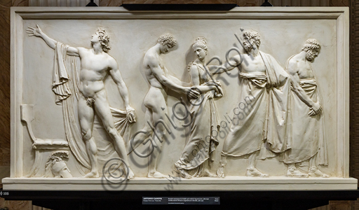 Scultura in gesso di Antonio Canova che raffigura Achille mentre consegna Briseide agli araldi di Agamennone, episodio dell'Iliade