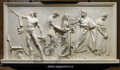 Scultura in gesso di Antonio Canova che raffigura Achille mentre consegna Briseide agli araldi di Agamennone, episodio dell'Iliade