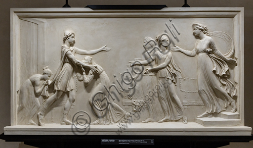 Gesso di Antonio Canova, Ritorno di Telemaco a Itaca e incontro con Penelope, 1787-90, scultura neoclassica