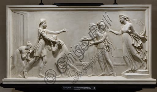 Gesso di Antonio Canova, Ritorno di Telemaco a Itaca e incontro con Penelope, 1787-90, scultura neoclassica