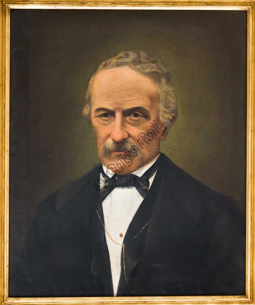 Autoritratto del pittore italiano Ferdinando Tarabini, opera a olio su tela del XIX secolo