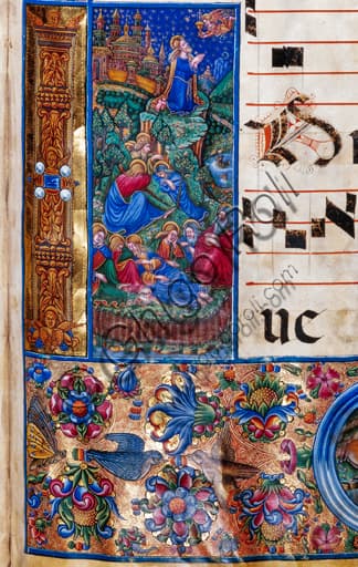 Detail miniature Christ Garden Gethsemane Bernardino Cignoni choir book 8-H Piccolomini Library manuscript