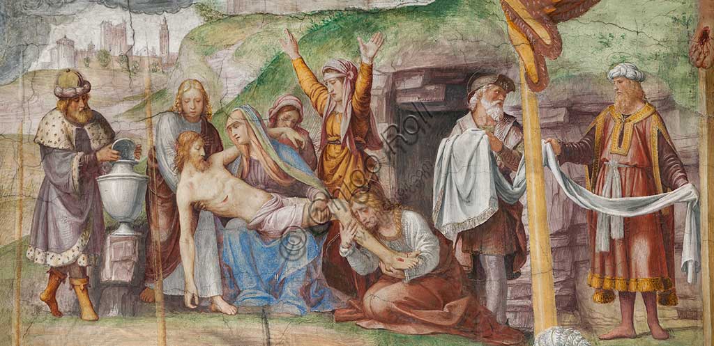 Dettaglio dell'affresco della Deposizione di Cristo di Bernardino Luini, Santa Maria degli Angeli, Lugano