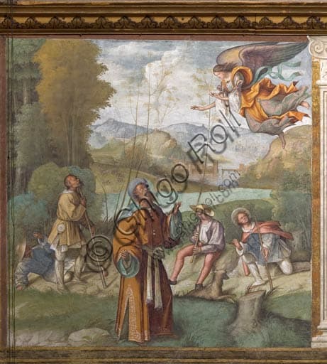 Apparizione dell'Angelo a San Gioacchino, affresco di Boccaccio Boccaccino nel Duomo di Cremona, 1515