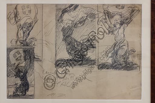 Bozzetto a matita di Marcello Dudovich per il poster della crociera italiana in America Latina, 1900