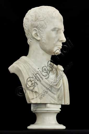 Busto in marmo di Francesco IV d'Este scolpito da Giuseppe Pisani, scultura ritrattistica ottocentesca