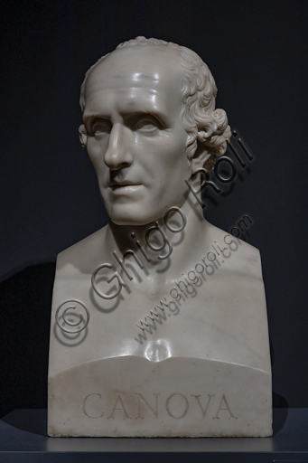 Busto marmoreo di Antonio Canova, scultura di Gaetano Matteo Monti del 1809-10