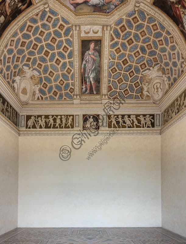 Affresco di Giulio Cesare nella Camera degli Imperatori di Palazzo Te a Mantova, residenza dei Gonzaga