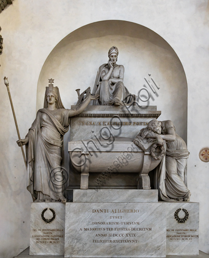Cenotafio monumento di Dante Alighieri Basilica Santa Croce Firenze scultura Stefano Ricci