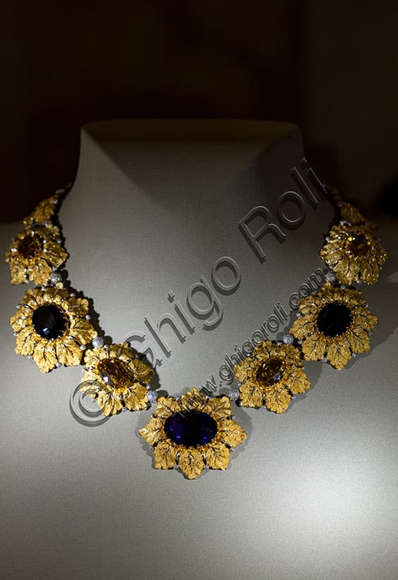 Collana Gianmaria Buccellati 1996 in oro, ametista e citrino, Museo del Gioiello Vicenza Italia