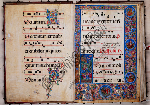 Miniatura Cristo Orto degli Ulivi Bernardino Cignoni, corale Libreria Piccolomini Duomo Siena