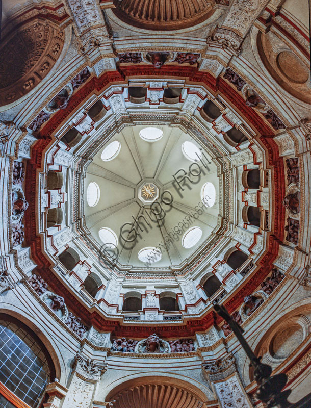 Cupola affrescata del battistero ottagonale, Chiesa di Santa Maria presso San Satiro a Milano, decorazione di Agostino de' Fondutis