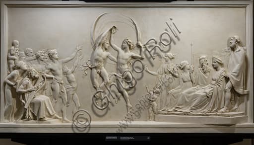 Scultura in gesso Danza dei figli di Alcinoo di Antonio Canova, 1790-1792, arte neoclassica